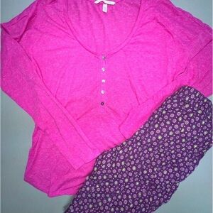 Victoria's Secret Pink Top and Purple Pajama Set